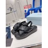 Prada black leather sandals