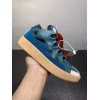 LANVIN Curb zigzag-laces blue sneakers