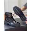 Chanel black patent CC boots