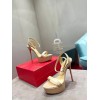 Louboutin beige leather 12mm heels