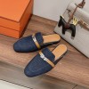 Hermes Oz denim loafers