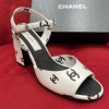 Chanel CC white black heels 8cm