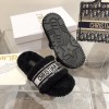 Dior Dway Wool Shearling Fur Slippers