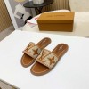 LV slippers Raffia Brown