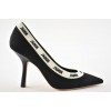 Dior Jadior White Ribbon Logo 10cm Embroidered Cotton Heel Pumps