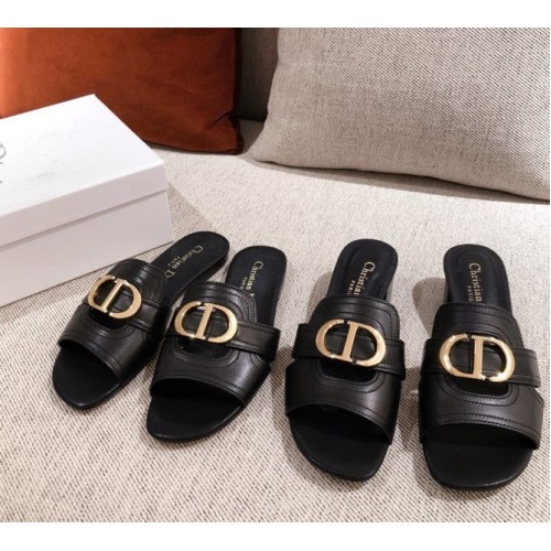 Dior 30 Montaigne gold slides/ heeled sandal