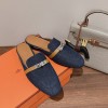 Hermes Oz denim loafers