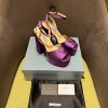 Prada purple satin platform heels