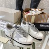 Golden Goose Super-Star silver glittery sneakers
