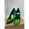 Louboutin Green Hot Chick 100mm Metallic Heels