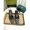 GUCCI blue GG slingback heels