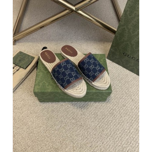 Gucci denim slippers