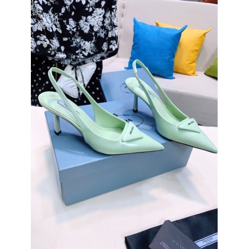 Prada Green Leather Slingback Pump