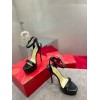 Louboutin black leather 12mm heels