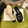 Manolo Blahnik Black Marta Crystal Buckle Silk Sandals