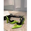 Versace La Medusa sling back green heels