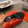 RENE Cleo embellished black leather sandals