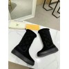 Louis Vuitton fur black high boots