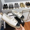 Chanel White Espadrilles Flats