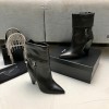 YSL black leather boots