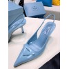 Prada Blue Leather Slingback Pump