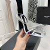 YSL White Gippy 110 Heel