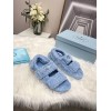 Prada Terry Cloth Pink/ Blue/ White/ Black Sandals