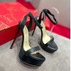 Louboutin black leather 12mm heels