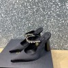Versace Black Crystal-Embellished Mule Heels