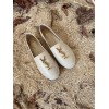 YSL white leather espadrilles flats