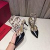 valentino black leather heels 7cm