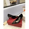 Valentino black patent stud heels 9cm