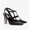 Valentino Black Leather Rockstud high heels