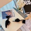 Manolo Blahnik Black Marta Crystal Buckle Silk Heeled Sandals