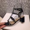 Valentino Garavani Rockstud Black Leather 60mm Sandals