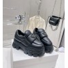 Prada black soft black padded moccasin shoes