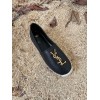 YSL black leather espadrilles flats