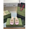 Gucci GG Pink Canvas Sandals