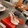 RENE Cleo embellished white leather sandals 10,5cm