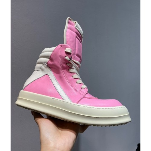 Rick Owens Pink High Sneakers