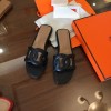 Hermes slippers black 01