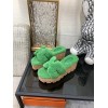Hermes Oran green heeled sandals