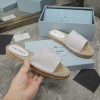 Prada White Espadrille Slides