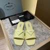 Prada brushed yellow leather slides