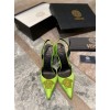 Versace La Medusa sling back green heels