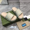 Gucci jumbo GG green platform slide sandal