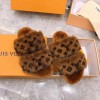 LV fur slippers