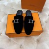 Hermes Black Flats