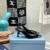 Prada black slingback 70mm heels