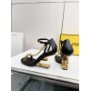 Fendi black leather heels